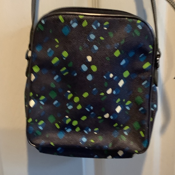Vera Bradley Black Crossbody Bag with Blue and Green Dot Print - Picture 7 of 8